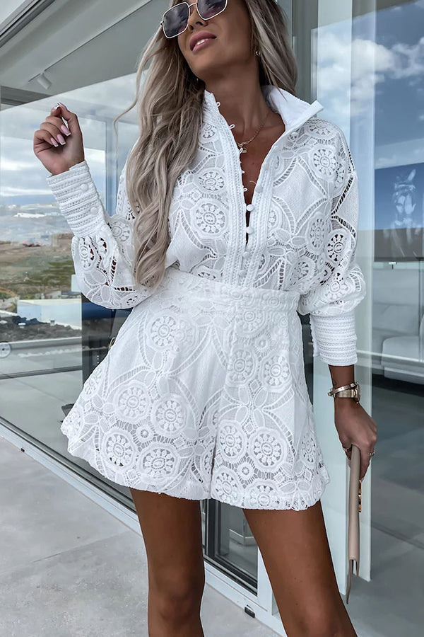 Glamora™ | Crochet Shorts Set