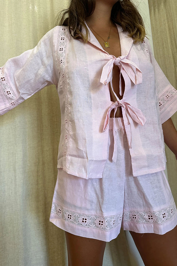 Glamora™ | Tie-up Pocketed Shorts Set