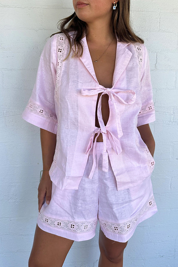 Glamora™ | Tie-up Pocketed Shorts Set