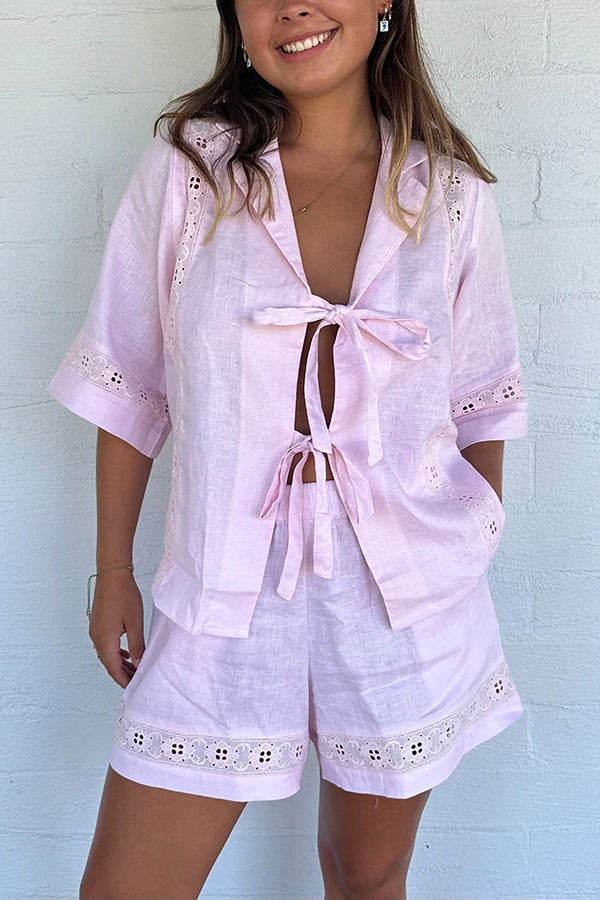 Glamora™ | Tie-up Pocketed Shorts Set
