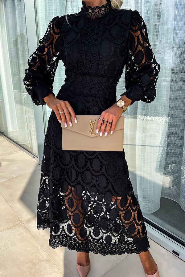 Glamora™ | Corchet Lantern Dress