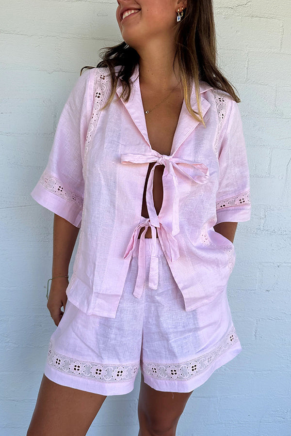 Glamora™ | Tie-up Pocketed Shorts Set