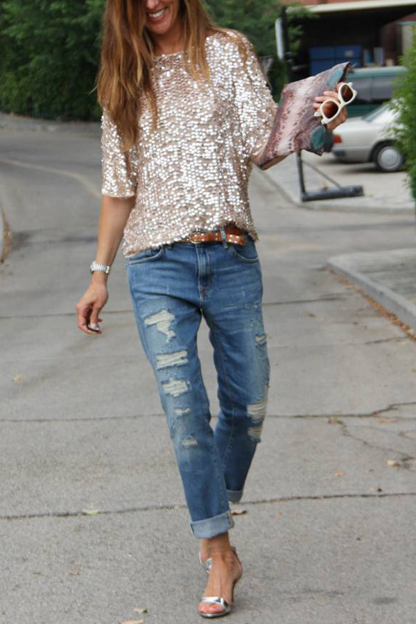 Glamora™ | Sequin T-Shirt