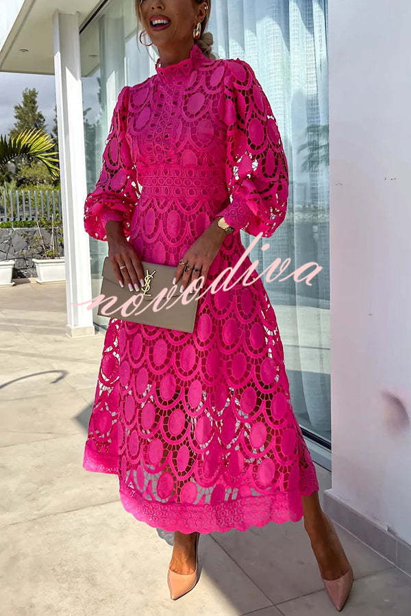 Glamora™ | Corchet Lantern Dress