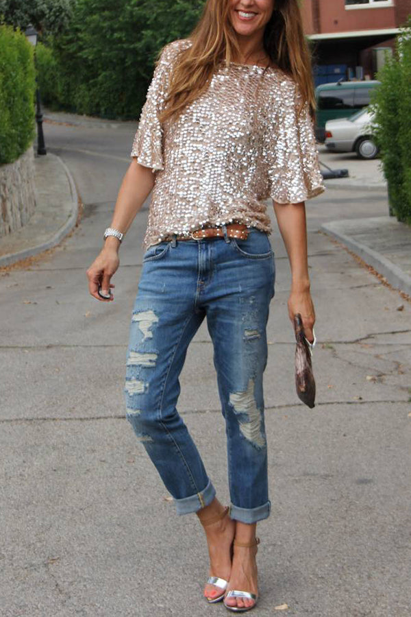 Glamora™ | Sequin T-Shirt