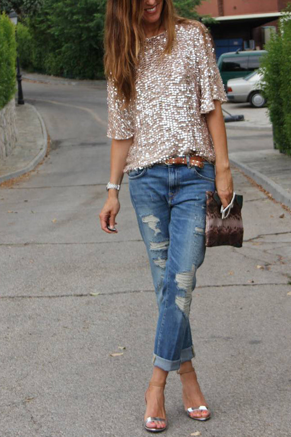 Glamora™ | Sequin T-Shirt