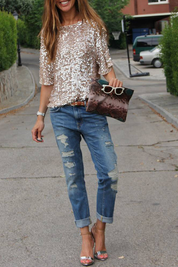 Glamora™ | Sequin T-Shirt