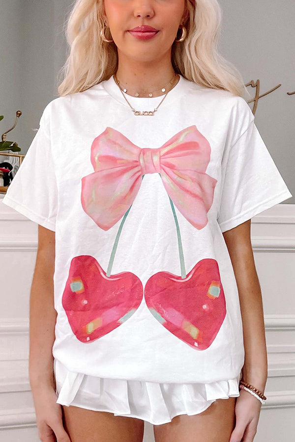 Glamora™ | Cherry Bow T-Shirt