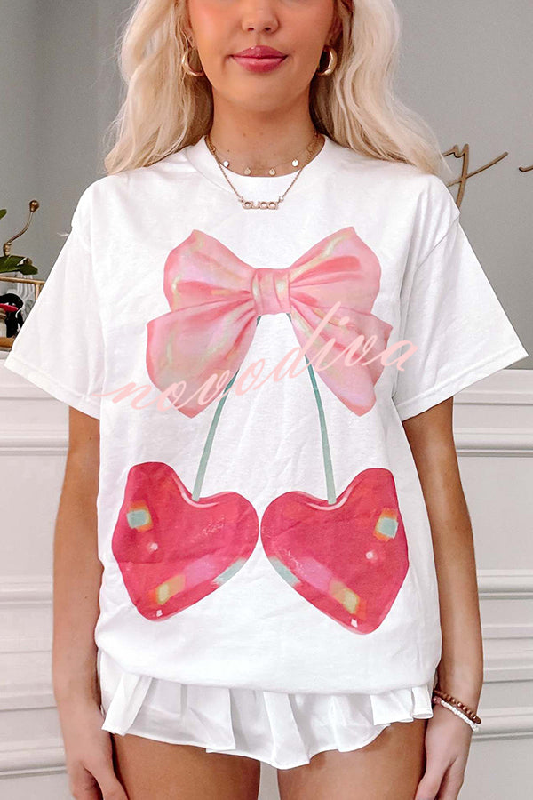 Glamora™ | Cherry Bow T-Shirt
